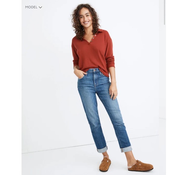 Madewell Denim - Madewell The High-Rise Slim Boyjean in Moorland Wash 27